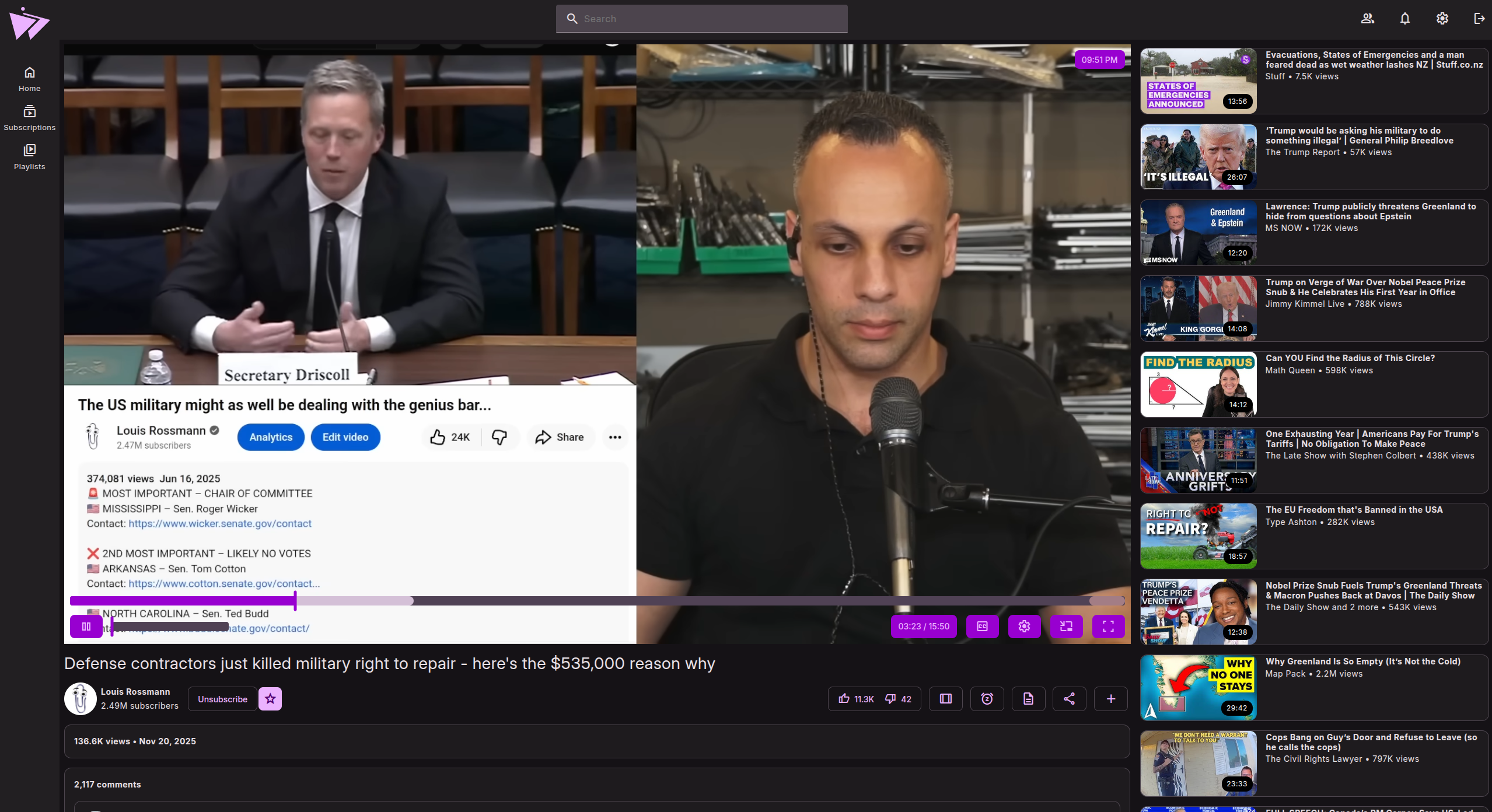 Preview of Materialious player
